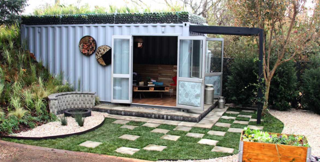 Shipping container sheds